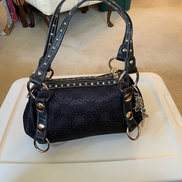 Handbags - Elegant Black Handbag with Gold Accents